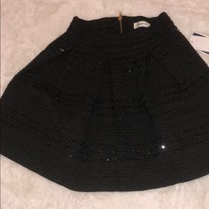 Black sequence skirt